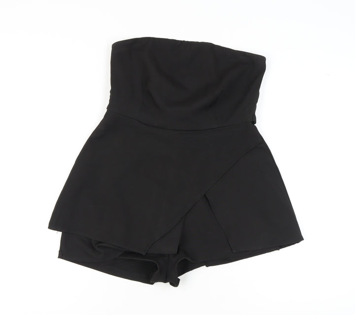 Missguided Women's Black Belted Strapless Playsuit, M, Party Ready