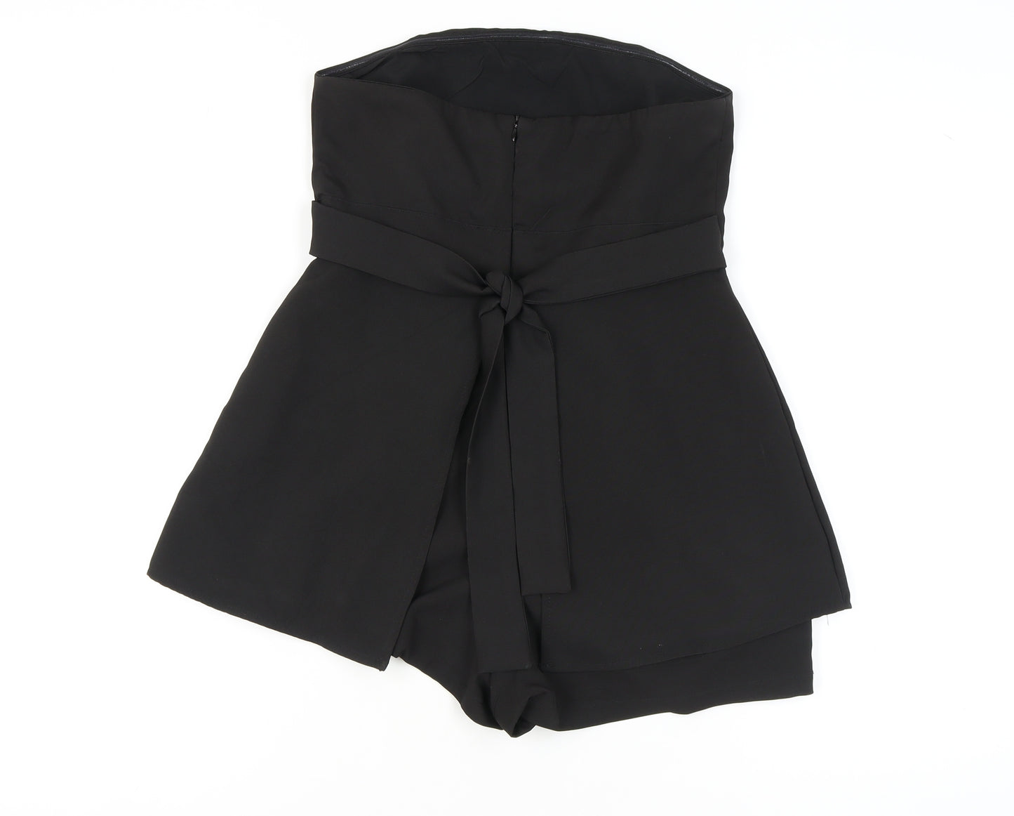 Missguided Women's Black Belted Strapless Playsuit, M, Party Ready