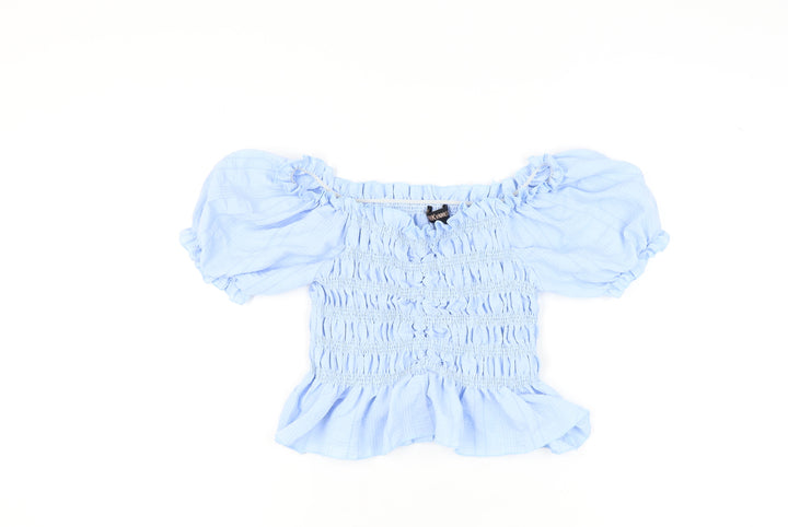 Pink Vanilla Women's Blue Off Shoulder Top M