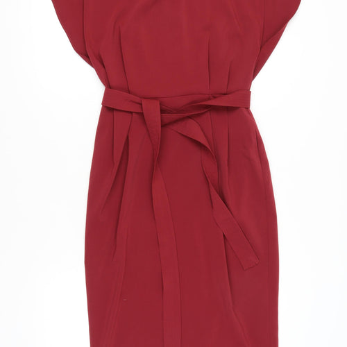 ASOS Women's Red Sheath Dress, Size 12, Belted