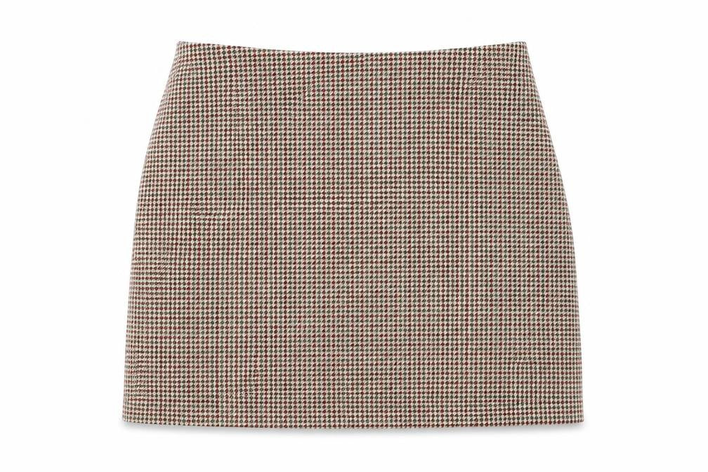Front view of Monki Women's Multicoloured Check Skirt 16