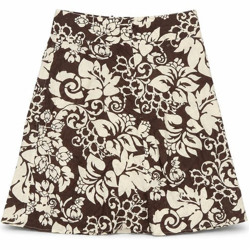 H&M Women's Brown A-Line Floral Skirt Size 8