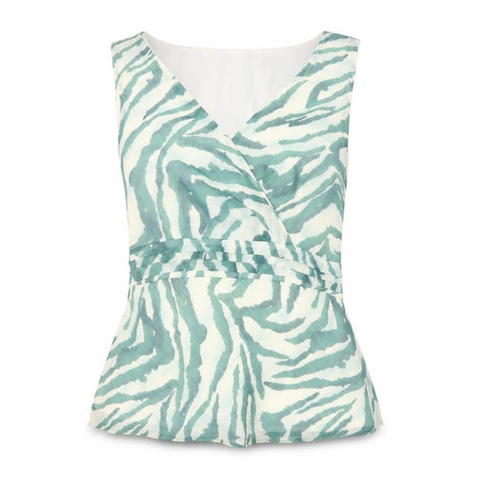 Front view of Principles Women’s Green Wrap Sleeveless Top