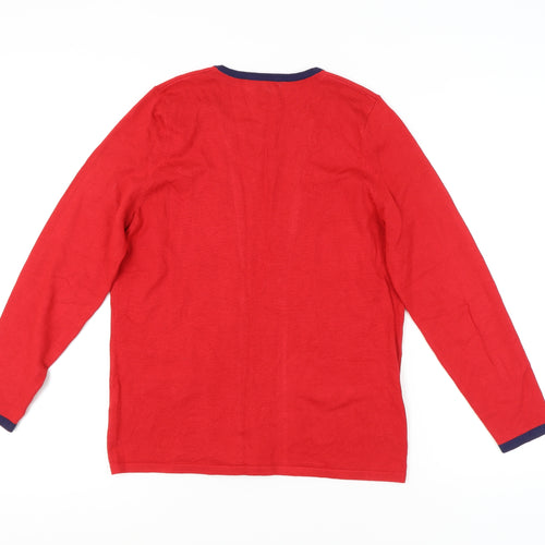 Bonmarché Women's Red Striped Cardigan Size 12