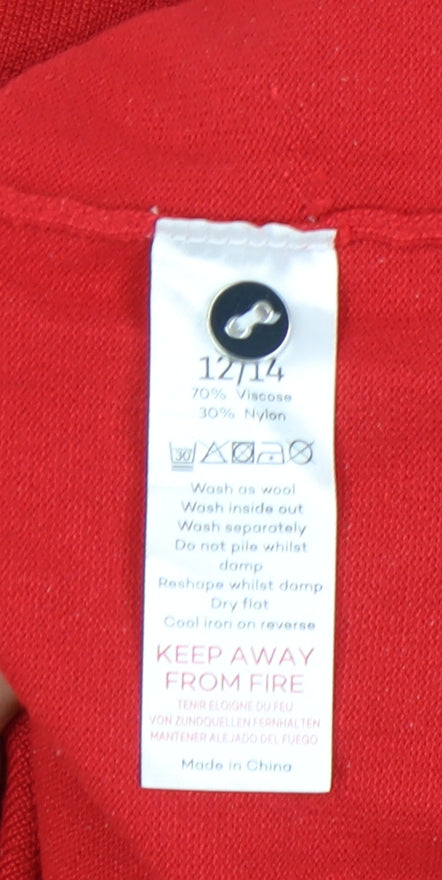 Bonmarché Women's Red Striped Cardigan Size 12