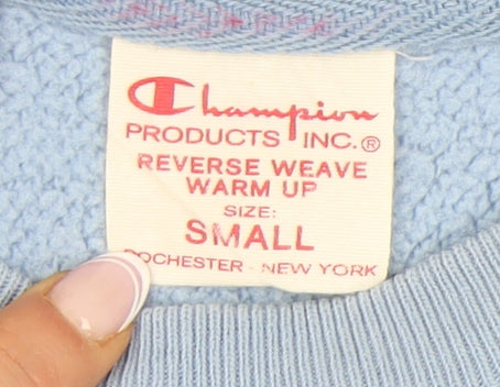 Champion Unisex Blue Pullover Sweatshirt, Size S