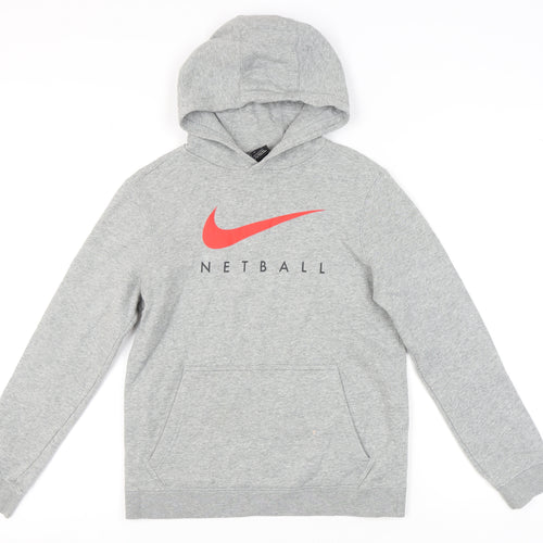 Nike Girls Grey Pullover Hoodie Size L Sportswear