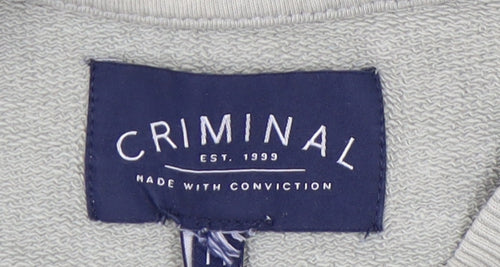 Criminal Men's Green Pullover Sweatshirt M