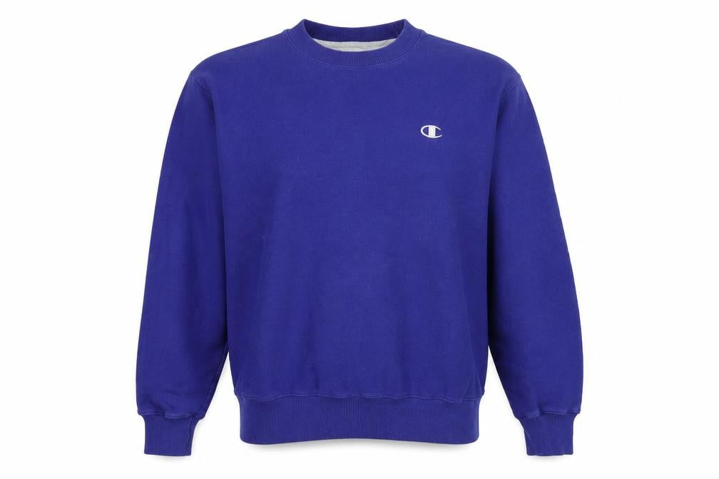 Front view of Champion Men's Blue Pullover Sweatshirt M