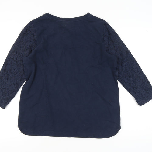 Lands' End Women's Blue Lace Blouse Size M