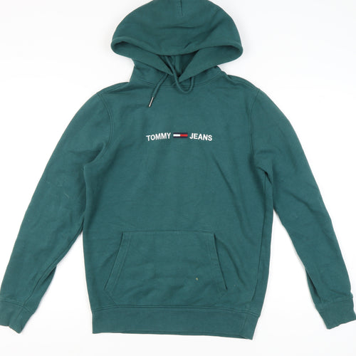 Tommy Jeans Men's Green Pullover Hoodie Size M
