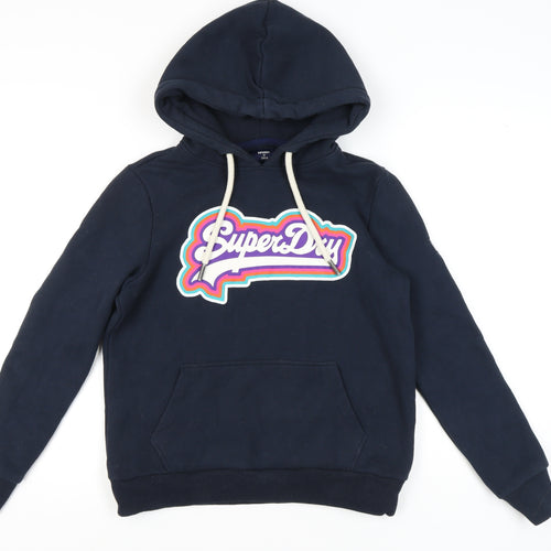 Superdry Women's Blue Pullover Hoodie - Size 12