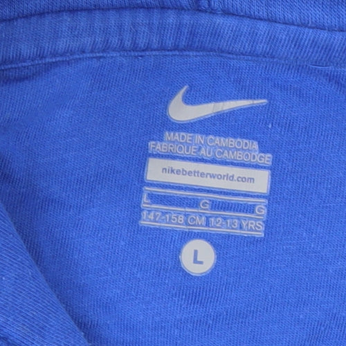 Nike Boys Blue Pullover Hoodie L - Activewear Sportswear