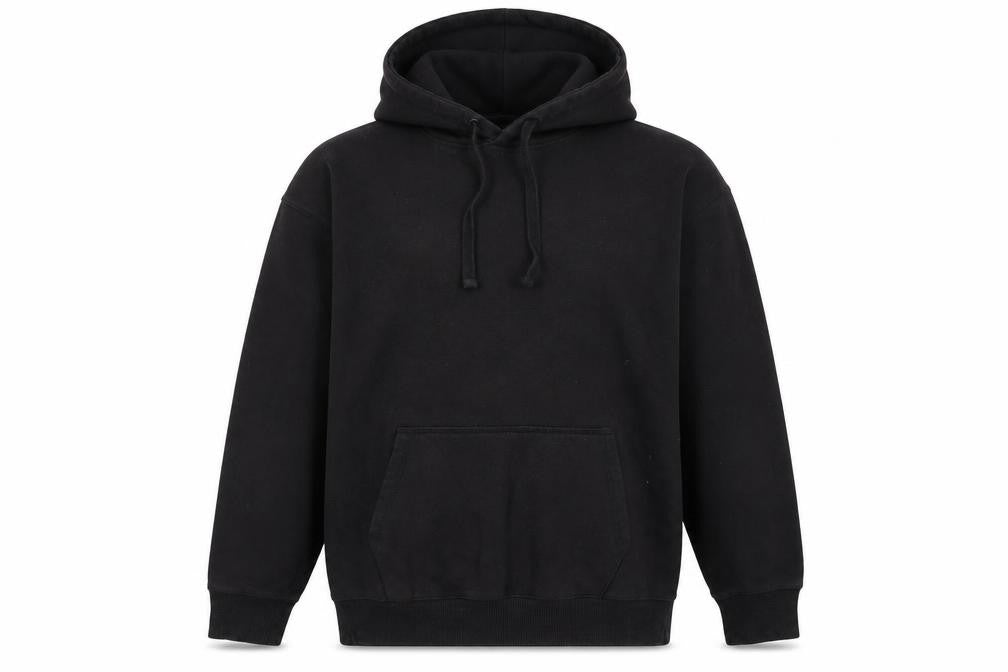Front view of Topman Black Men's M Pullover Hoodie