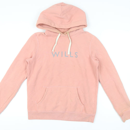 Jack Wills Women's Pink Logo Hoodie Size 10