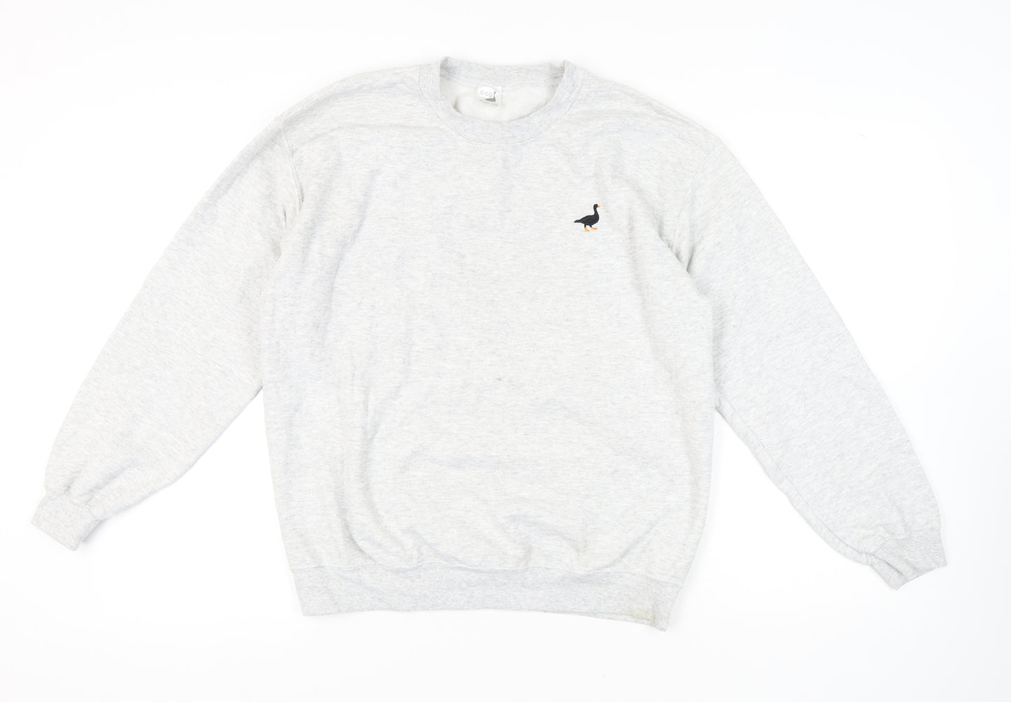 G&G Men's Grey Pullover Sweatshirt M Logo Crew Neck