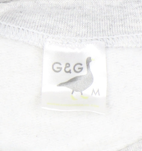 G&G Men's Grey Pullover Sweatshirt M Logo Crew Neck