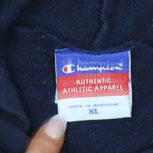 Champion Men’s XL Blue Pullover Hoodie with Graphic