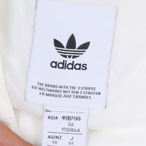 Adidas Men's White Puffer Jacket Size 36, Insulated, Hooded