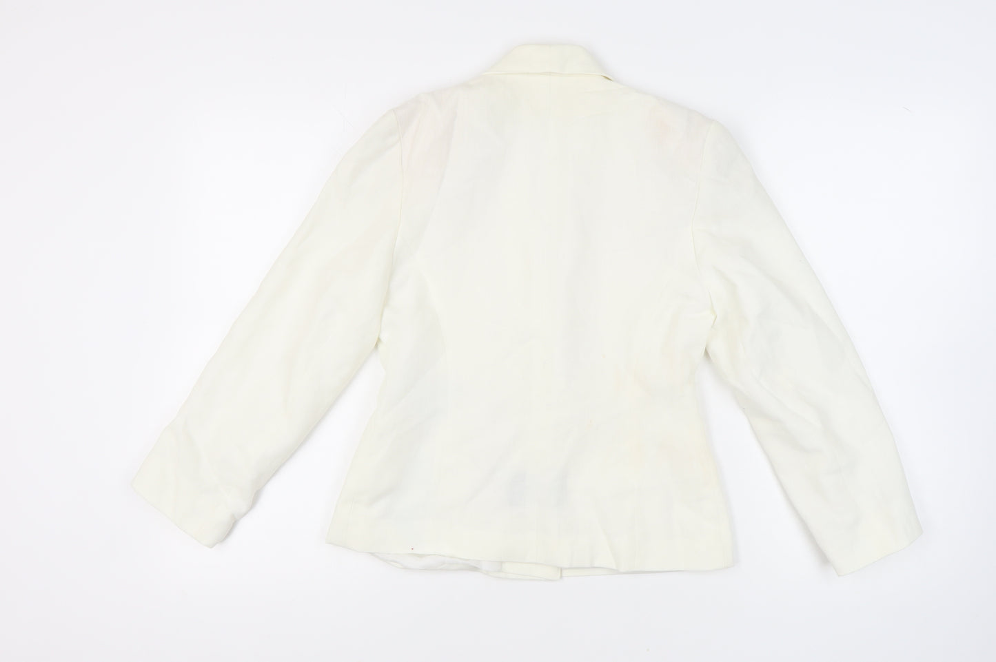 C&A Women Ivory Double-Breasted Suit Jacket Size 10 Petite