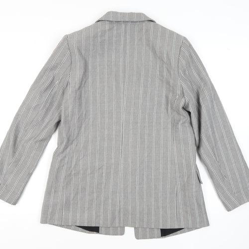 H&M Women's Grey Pinstripe Blazer Size 12
