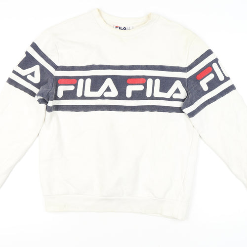 Fila Unisex Ivory Cotton Pullover Sweatshirt M