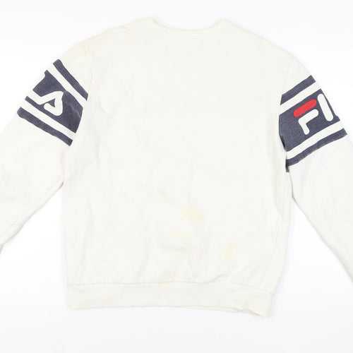 Fila Unisex Ivory Cotton Pullover Sweatshirt M
