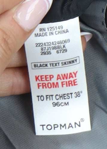 Topman Men's Black Skinny Blazer, 38 Chest