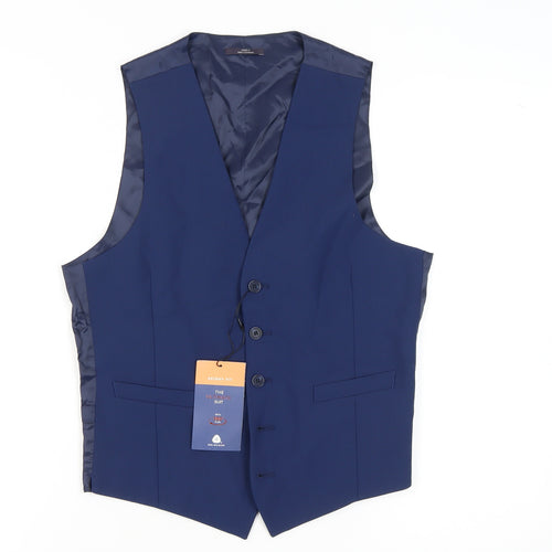 Marks and Spencer Men's Blue Slim Waistcoat 36-38R