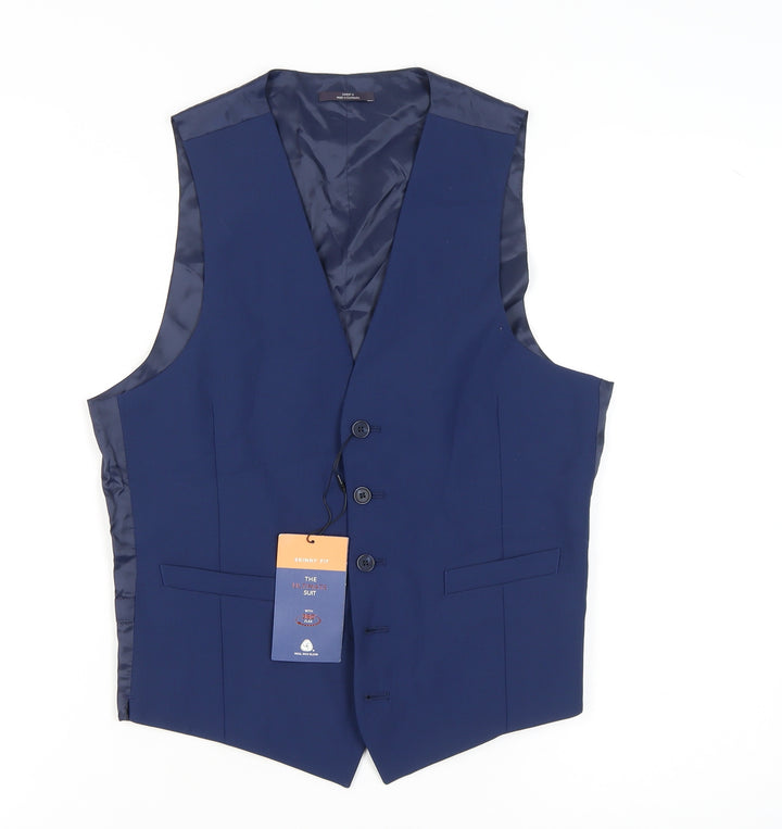 Marks and Spencer Men's Blue Slim Waistcoat 36-38R