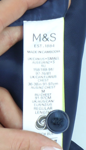 Marks and Spencer Men's Blue Slim Waistcoat 36-38R