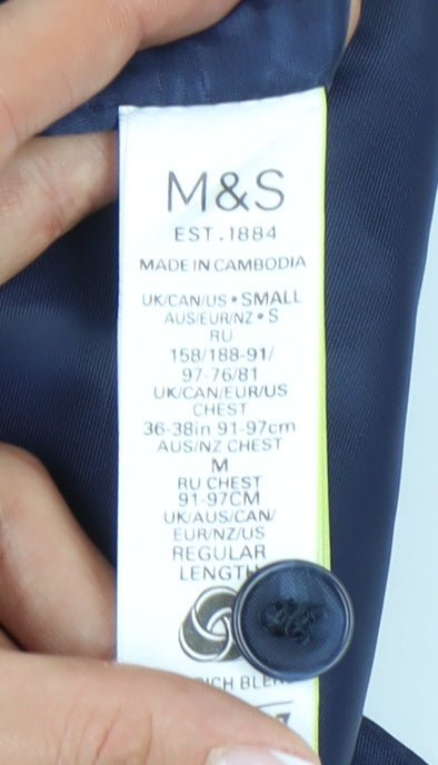 Marks and Spencer Men's Blue Slim Waistcoat 36-38R