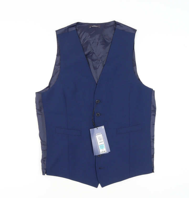 Marks & Spencer Men's Blue Suit Waistcoat Formal 38-40L