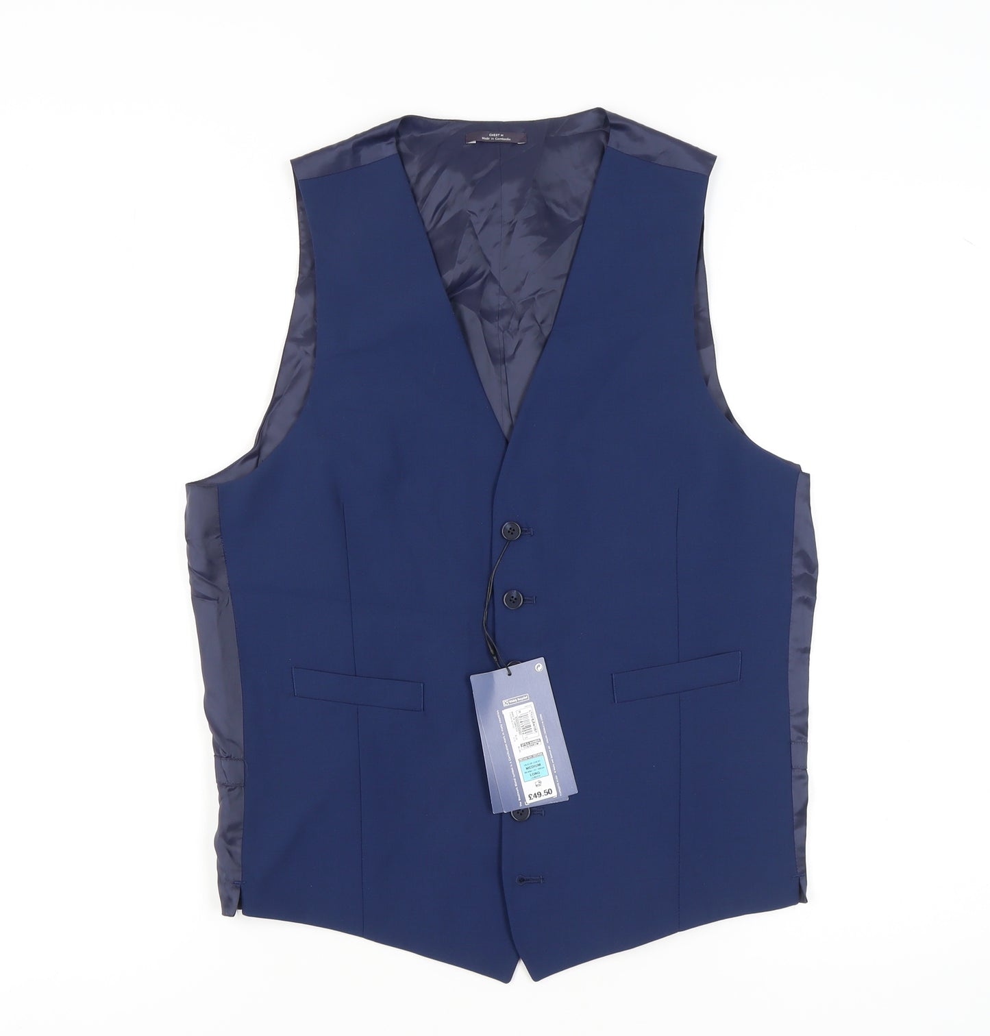 Marks & Spencer Men's Blue Suit Waistcoat Formal 38-40L