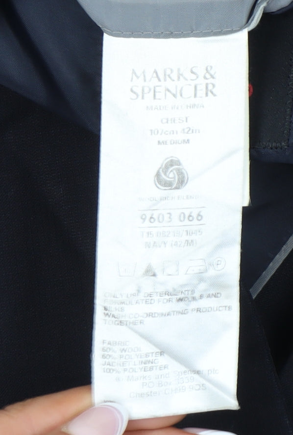 Marks and Spencer Men's Blue Blazer Size 42R