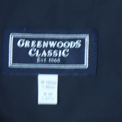 Greenwoods Classic Men's Black Trousers, Size 40