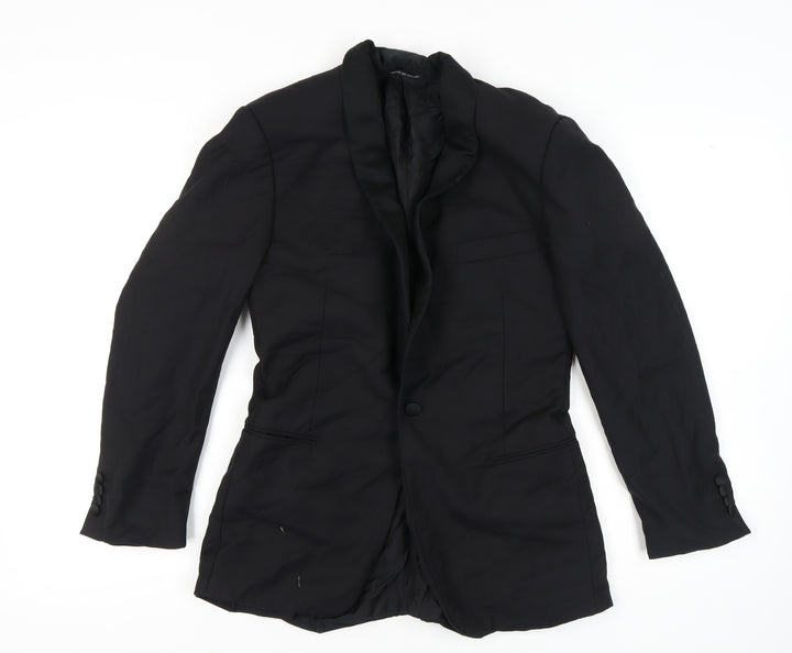 Pal Zileri Men's Black Wool Blazer, Size 46, Formal Elegance