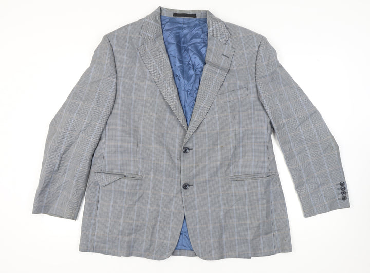 Marks and Spencer Men's Blue Check Blazer 46S