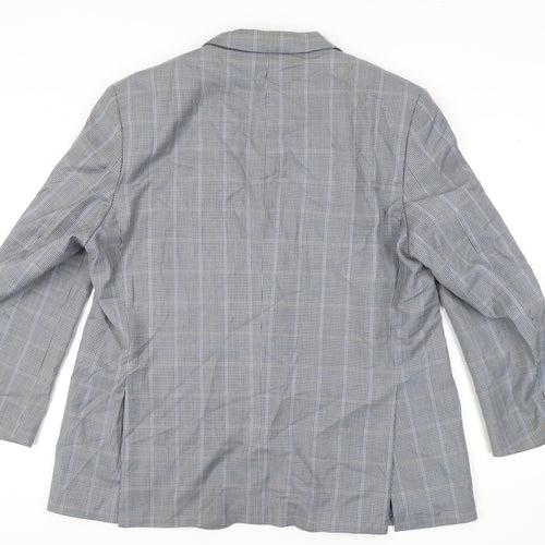 Marks and Spencer Men's Blue Check Blazer 46S