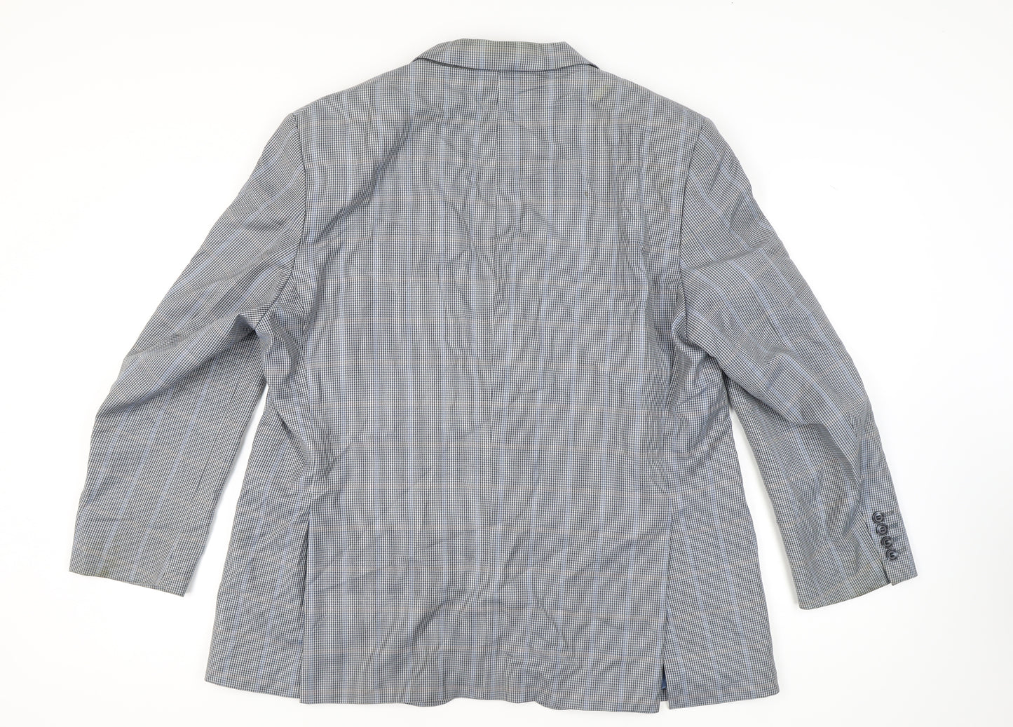 Marks and Spencer Men's Blue Check Blazer 46S