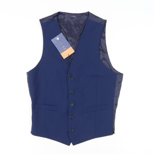 Marks & Spencer Men's Blue Waistcoat - 36-38 Regular Fit