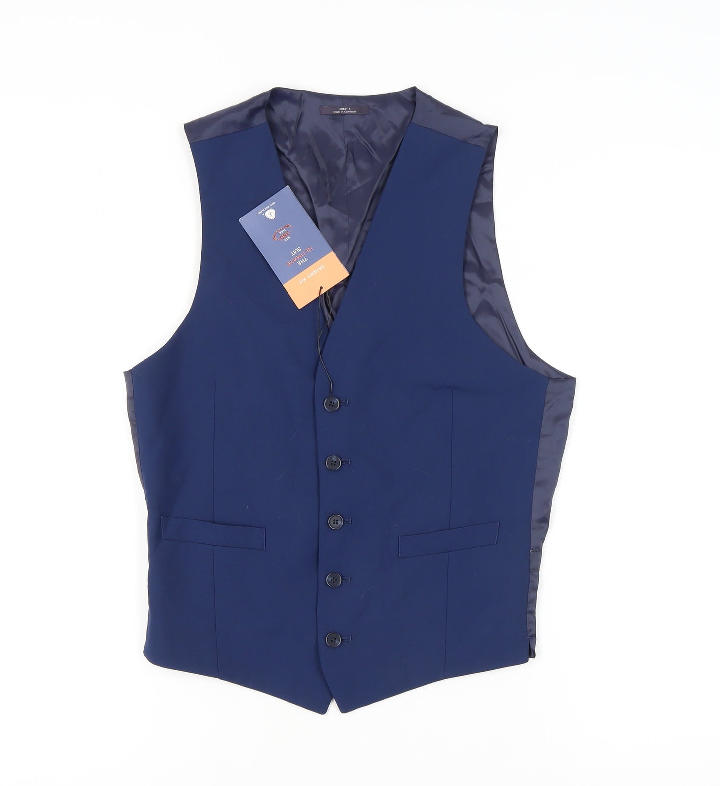 Marks & Spencer Men's Blue Waistcoat - 36-38 Regular Fit