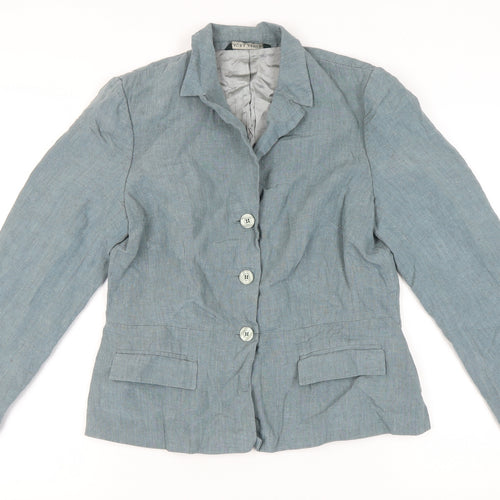 Laura Ashley Women's Blue Linen Blazer Size 12