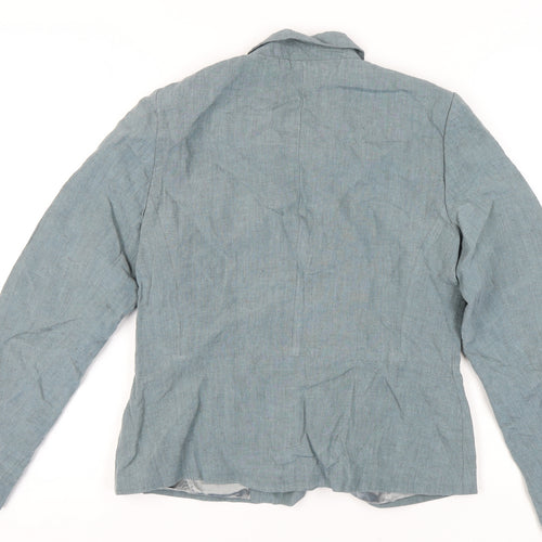 Laura Ashley Women's Blue Linen Blazer Size 12
