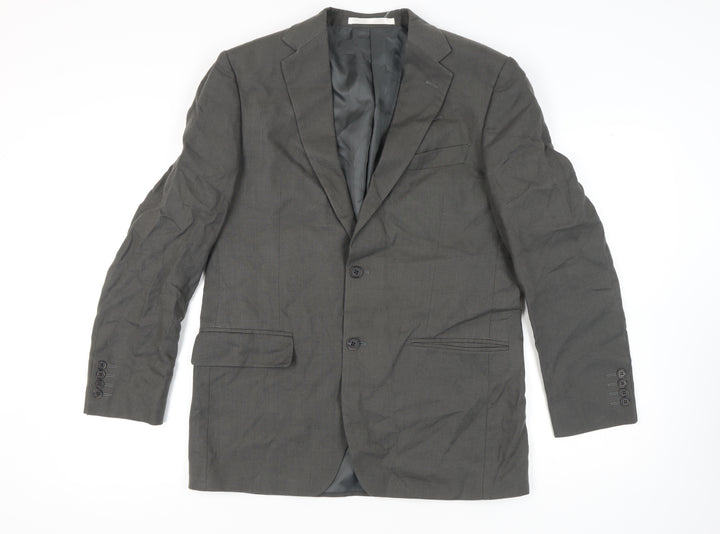 Marks and Spencer Men's Green Blazer 40 Regular Single-Breasted