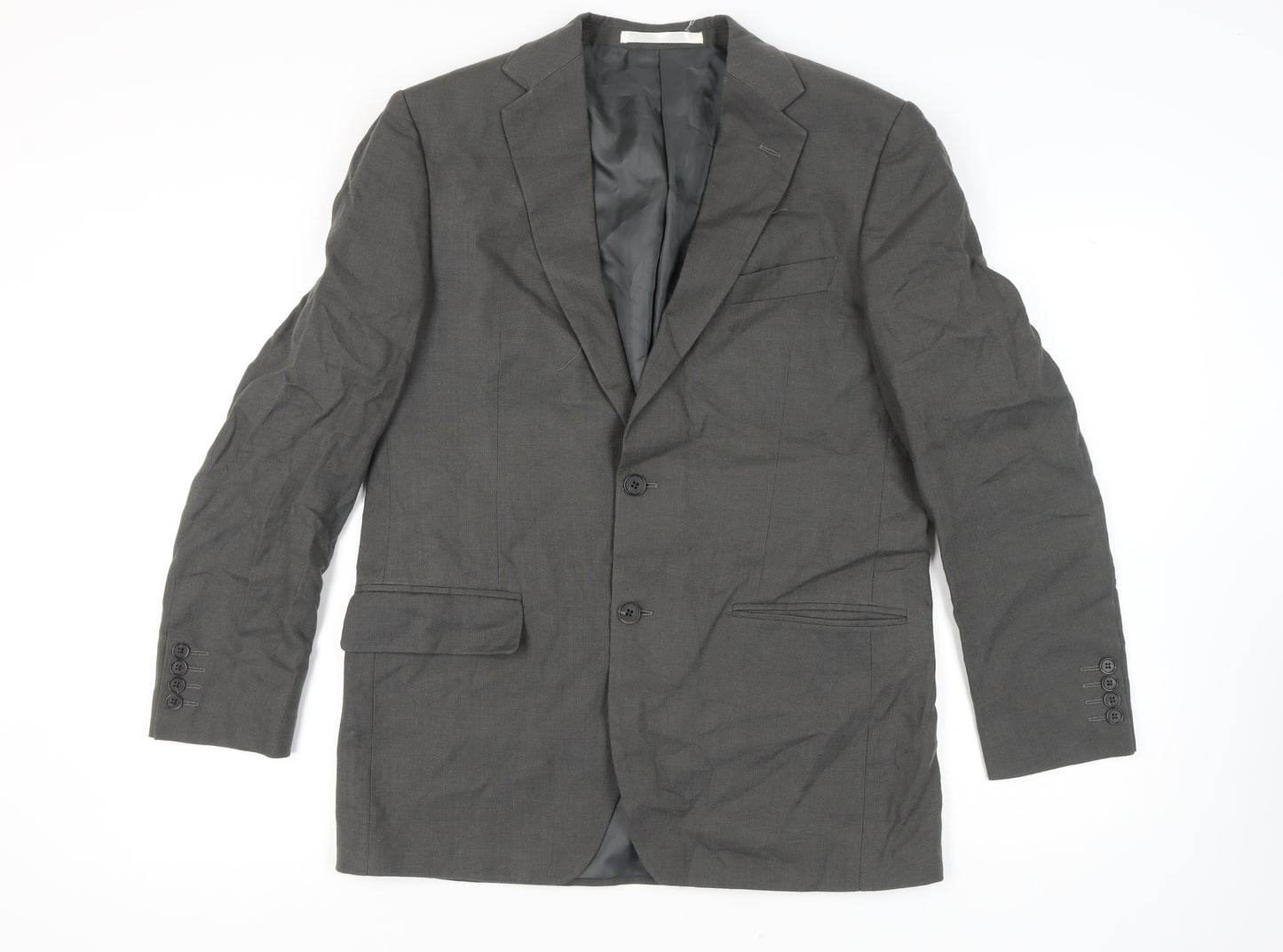 Marks and Spencer Men's Green Blazer 40 Regular Single-Breasted