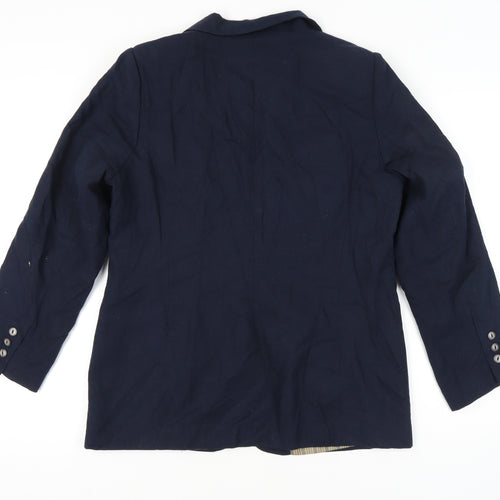 Wardrobe Women's Blue Blazer, Size 12, Classic Single-Breasted