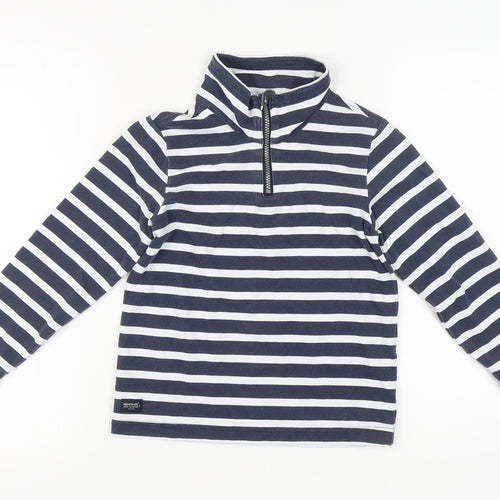 Regatta Unisex Kids Blue Striped Sweatshirt, 10 Years, 1/4 Zip