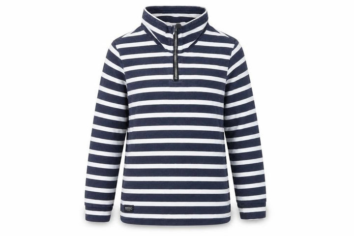Regatta Unisex Kids Blue Striped Sweatshirt, 10 Years, 1/4 Zip