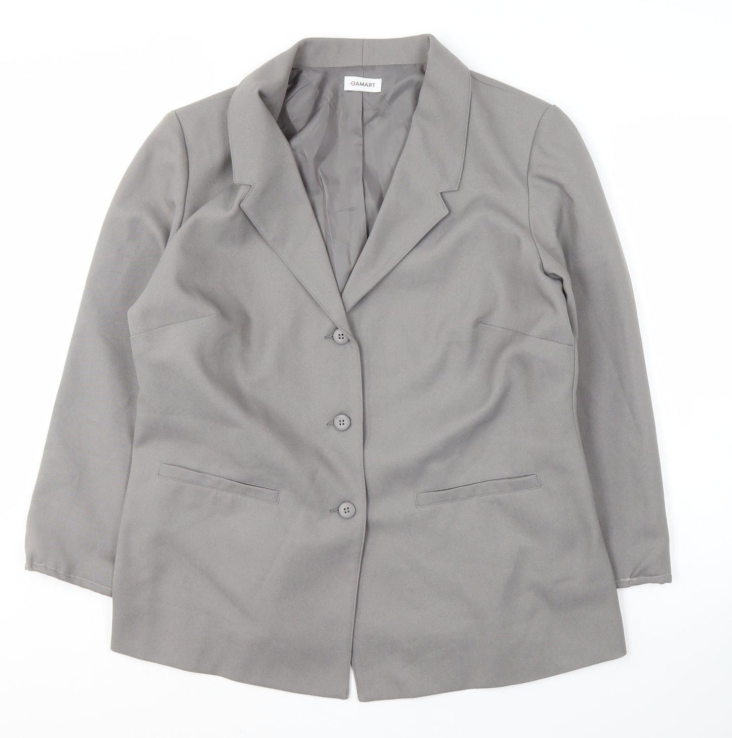Damart Women's Grey Blazer, Size 20, Notch Lapel